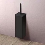 Gedy 4434-03-14 Toilet Brush Holder, Wall Mounted, Square, Matte Black